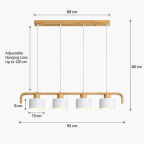 Modern Iron Wooden Pendant Lights for Kitchen Island Dining Room