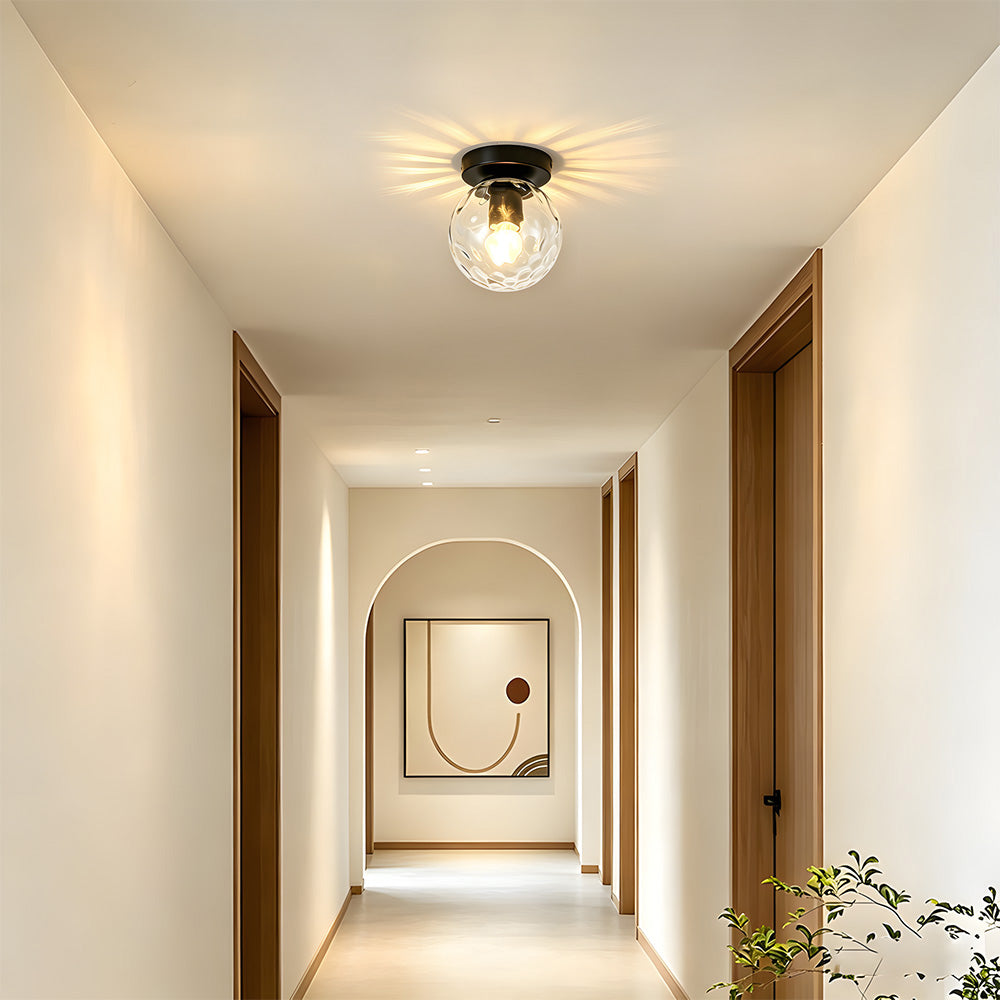 Modern Glass Globe Hallway Light Fixture for Porch Entryway