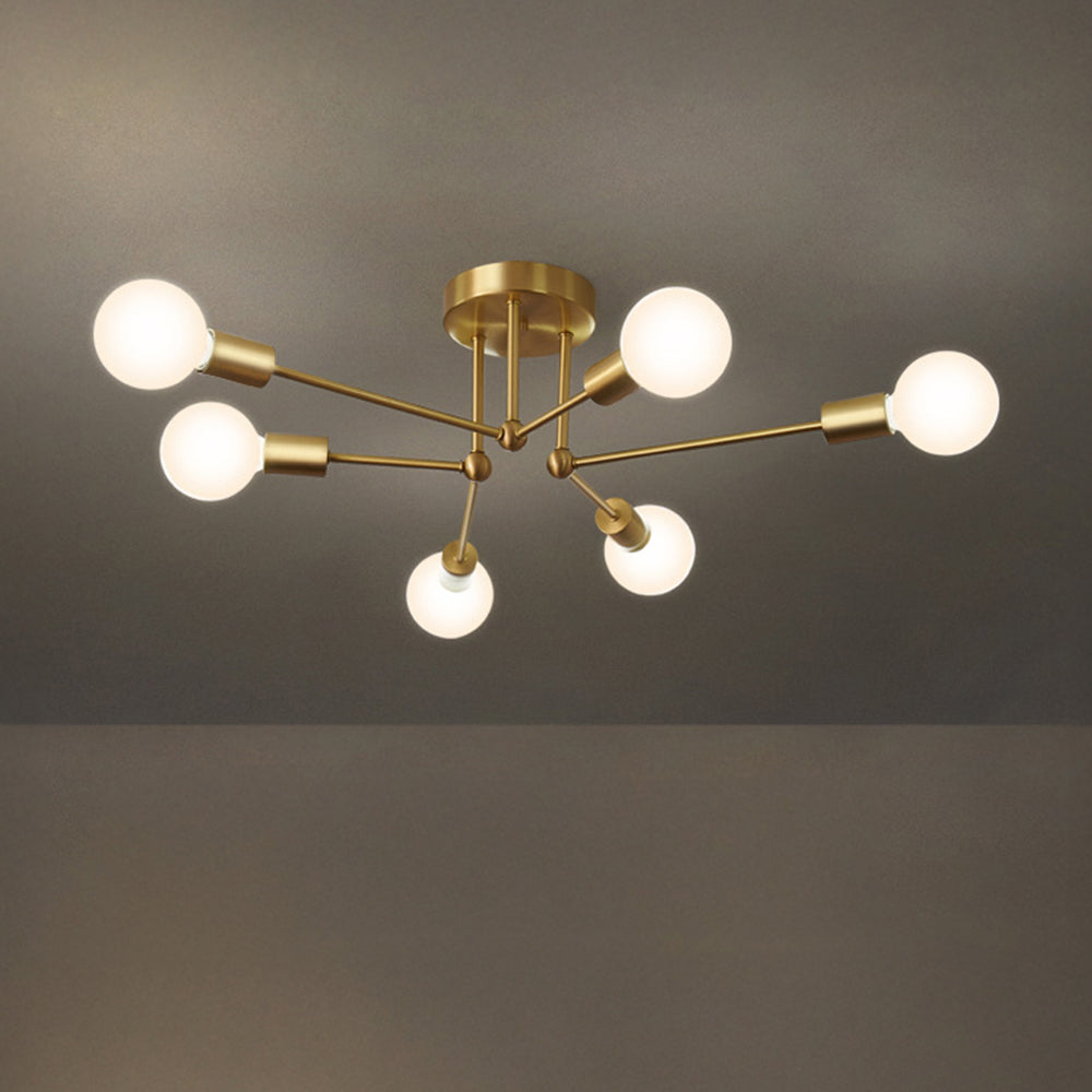 Modern Muti-Lights Stylish Gold Iron Living Room Ceiling Lights