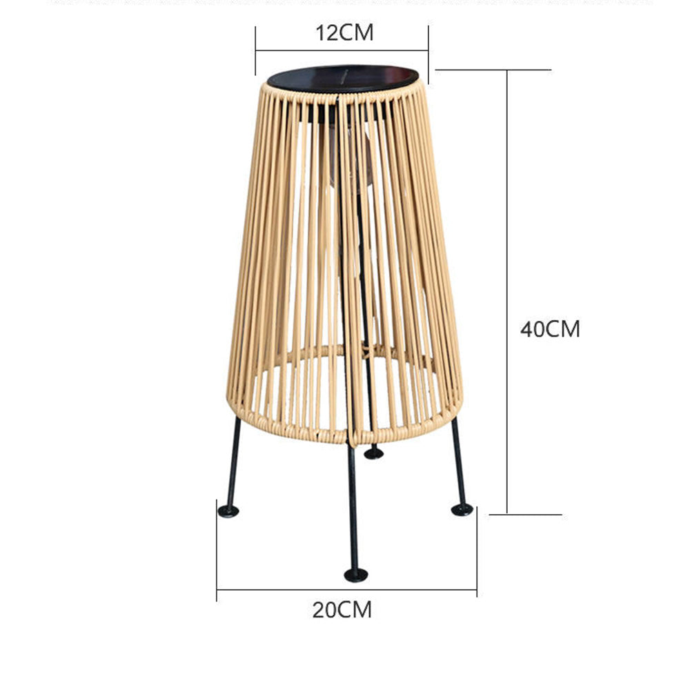 Outdoor Waterproof Solar Rattan Floor Lamps for Patio Garden Porch