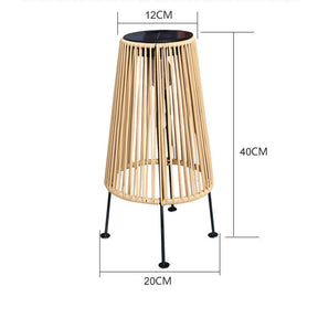 Outdoor Waterproof Solar Rattan Floor Lamps for Patio Garden Porch