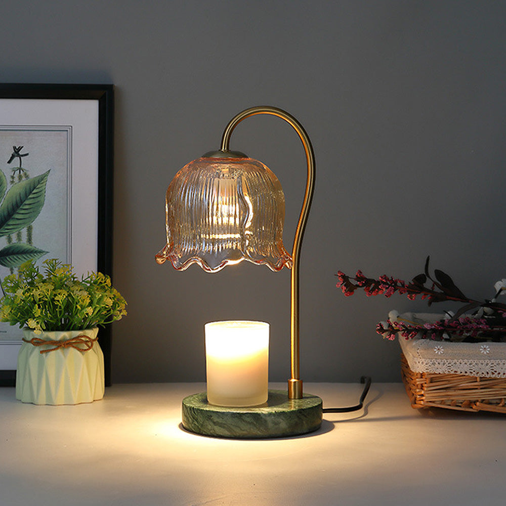 Modern Flower Shape Glass Mini Lamp Table