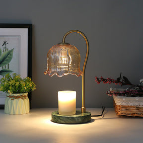 Modern Flower Shape Glass Warming Candle Lamp