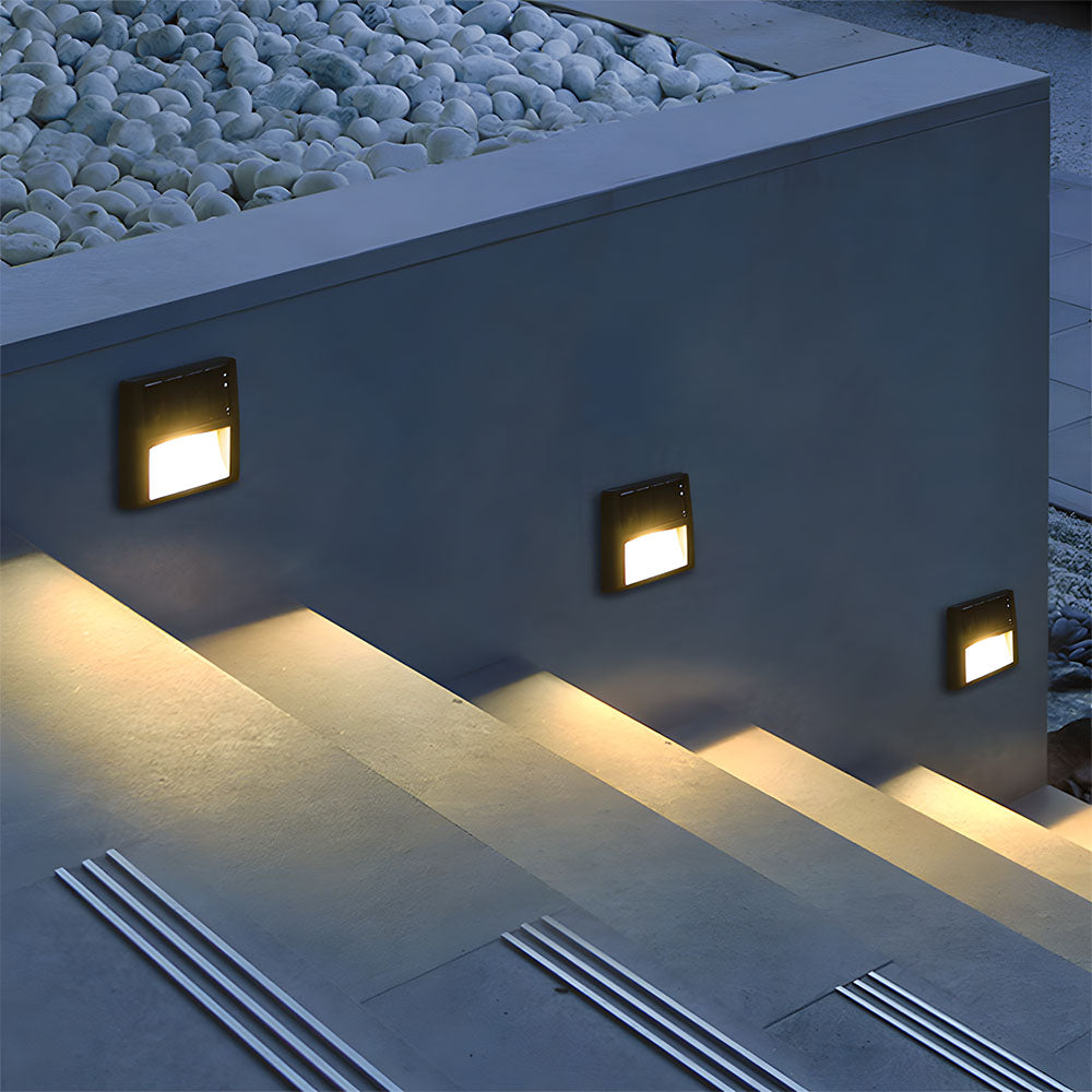 IP65 Waterproof LED Solar Outdoor Wall Lights for Step Fence Wall, Dusk-to-Dawn