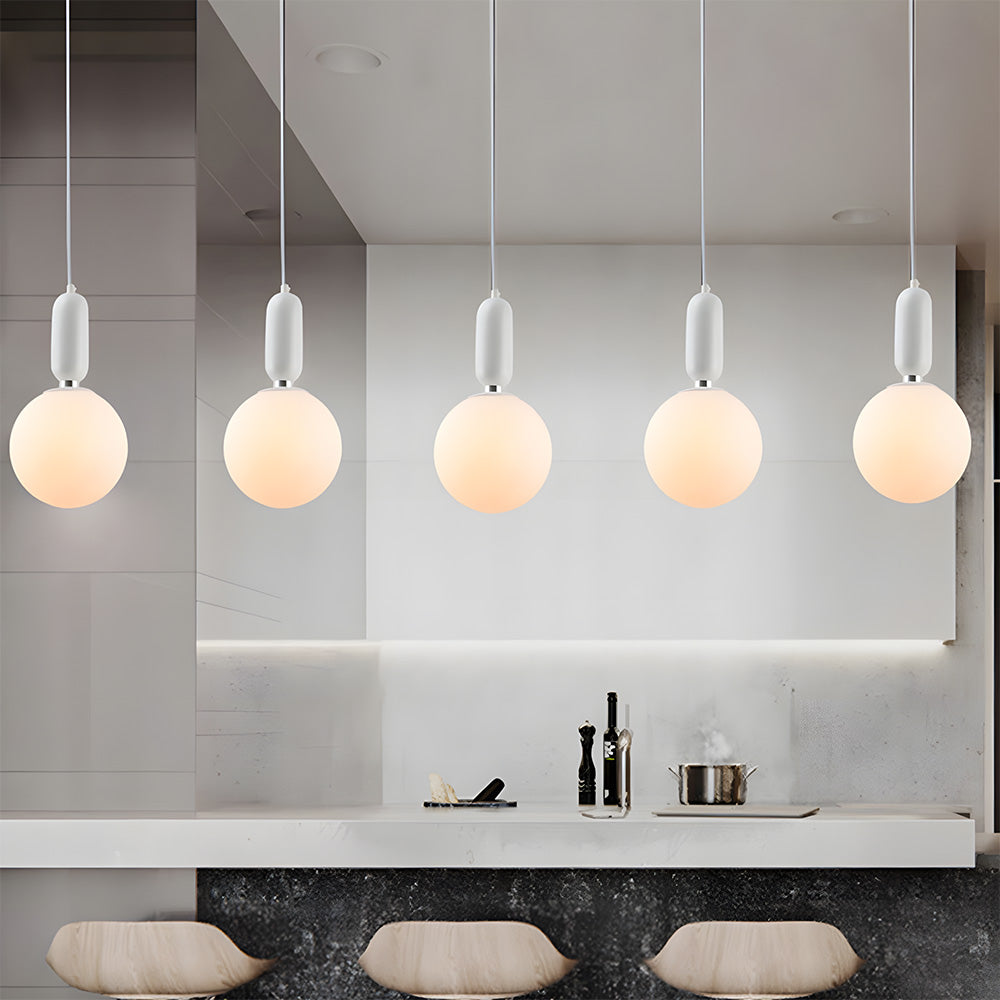 Nordic Glass Globe Ball Pendant Light for Dining Room Kitchen