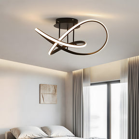 Modern LED Spiral Semi Flush Mount Ceiling Light for Living Room Hallway Kitchen