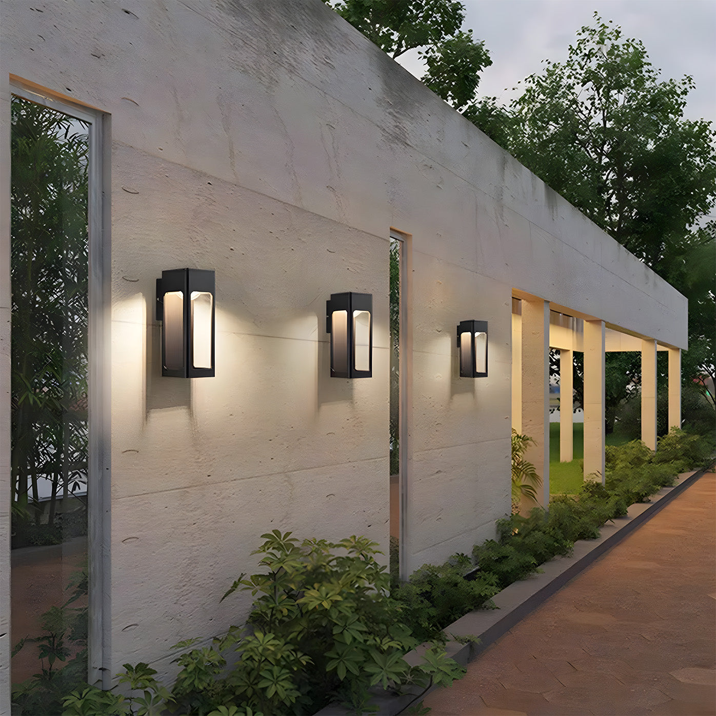 Black Aluminium IP55 Outdoor Wall Light for Patio
