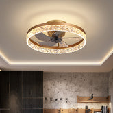 Modern Round Hardware Ceiling Fan With LED Light