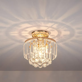 Modern Droplet Crystal Ball Semi Flush Mount Ceiling Lights for Closet Bedroom Hallway
