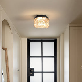 Modern Iron Water Ripple Resin Flush Ceiling Lights for Hallway