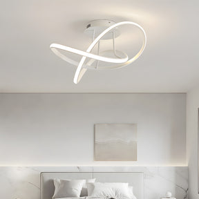 Modern LED Spiral Semi Flush Mount Ceiling Light for Living Room Hallway Kitchen