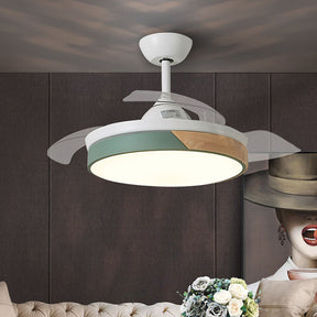 Acrylic Macaron Restaurant Simple Ceiling Fan With Light