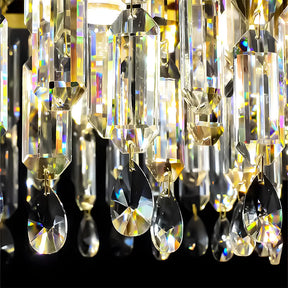 Luxury Gold Crystal Flush Mount Ceiling Light for Living Room
