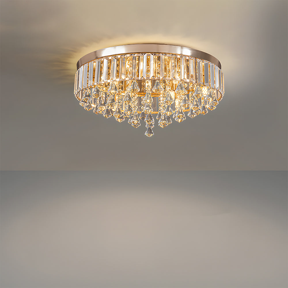 Modern Crystal Ceiling Light Fixture Flush Mount Ceiling Lights for Living Room