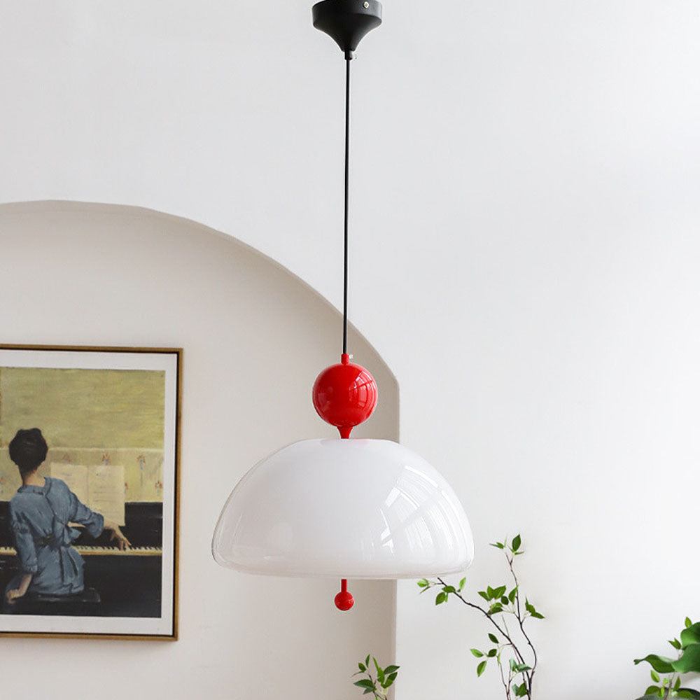 Modern Red Glass Simple Pendant Light For Living Room