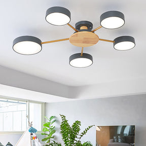 Multi Bulbs Round LED Bedroom Ceiling Light