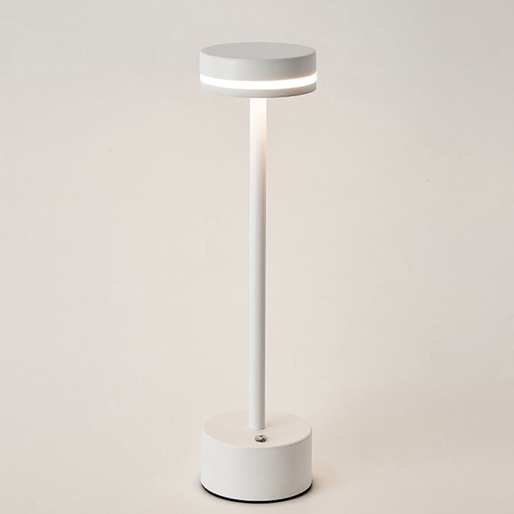 Modern I-Shaped Metal Rechargeable Dimmable Touch Table Lamp for Bedroom Tea Room