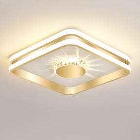 Gold Hallway Crystal LED Ceiling Lights