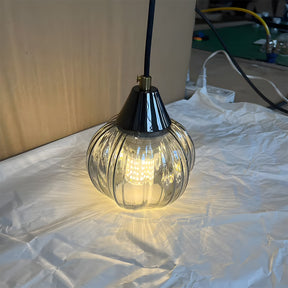 Modern Black Ribbed Glass Easy Fit Lamp Shade for Bedroom Living Room