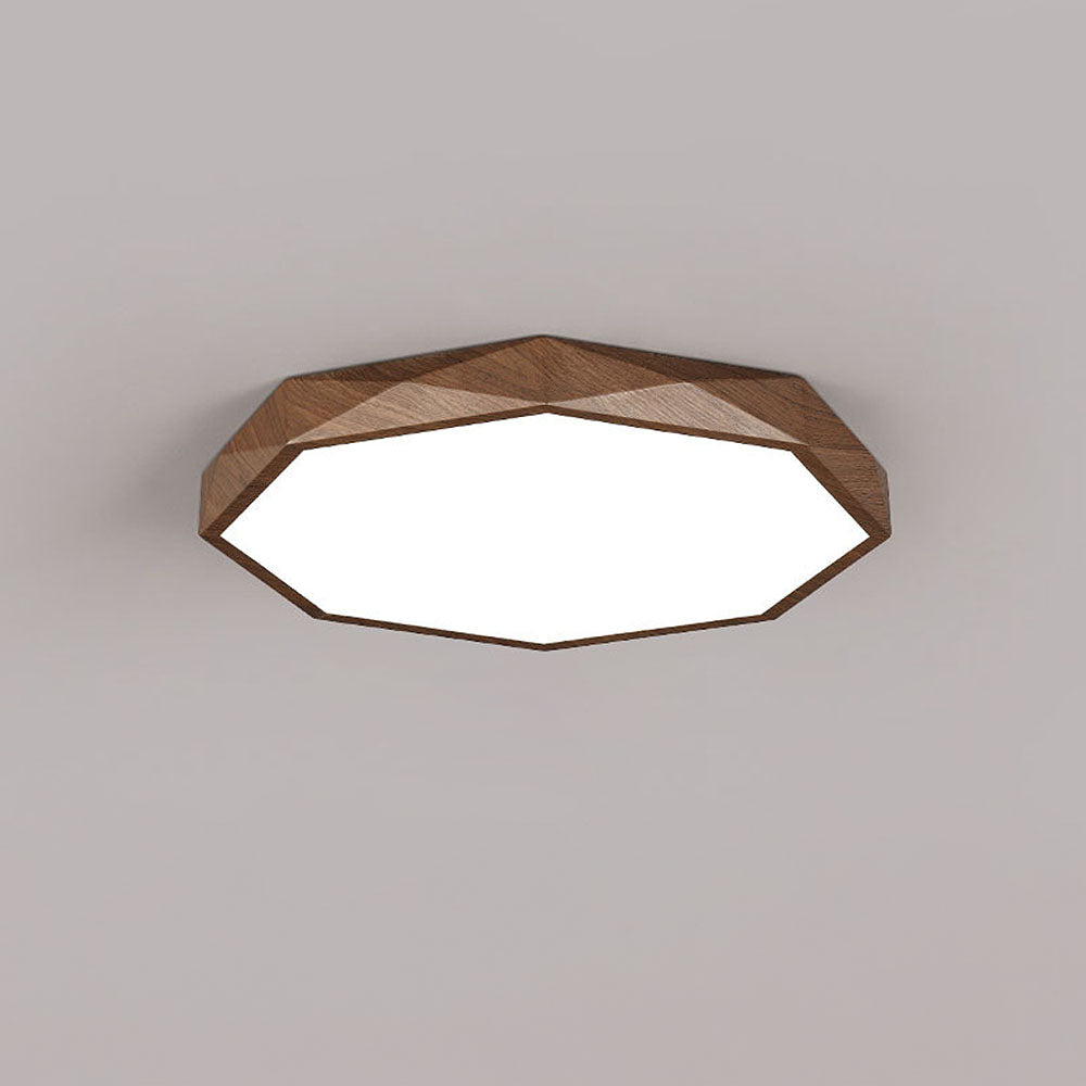 Disc Brown Simple LED Ceiling Light For Bedroom