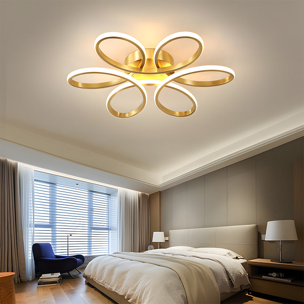 Minimalist Petal Metal LED Living Room Ceiling Light