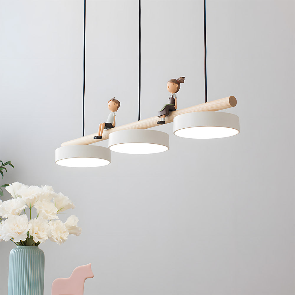 Modern Macaron LED Pendant Light With Cartoon Figures for Dining Area