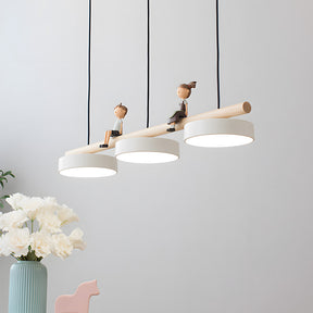 Modern Macaron LED Pendant Light With Cartoon Figures for Dining Area