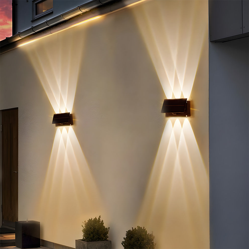 External Solar Wall Lights Up & Down Waterproof Garden Wall Lamp, Dusk-to-Dawn