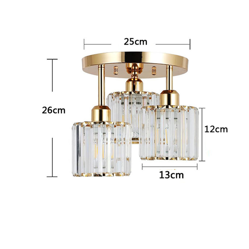 Modern Crystal Semi Flush Bedroom Ceiling Lights