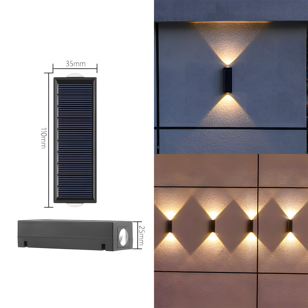 Outdoor Solar Lights Up and Down Modern Outdoor Wall Lights For Garden and Courtyard