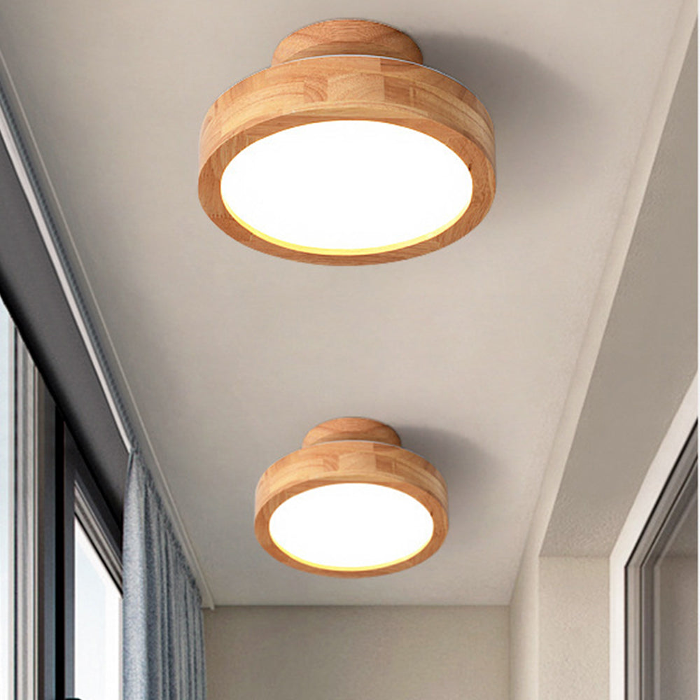 Retro Wood LED Ceiling Light For Living Room