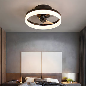 Modern Low Profile Ceiling Fan with Light 6 Speeds Reversible DC Motor Fan Light