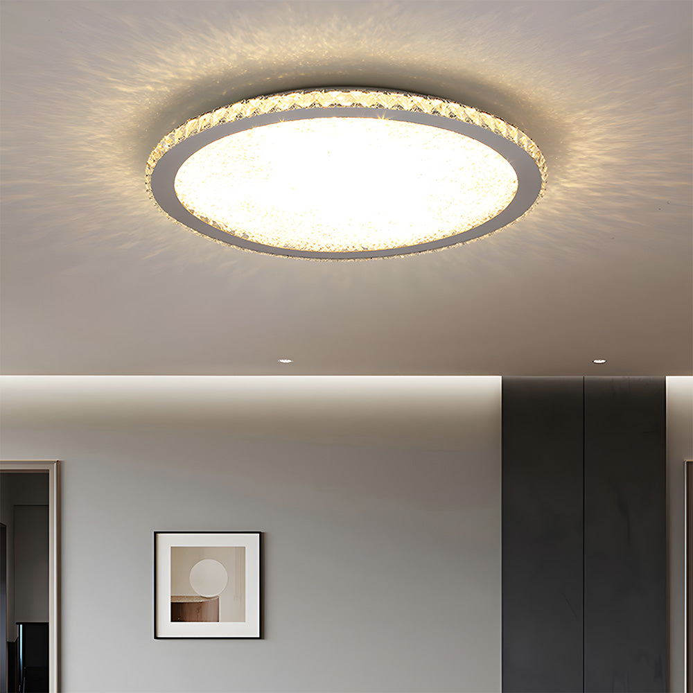Chrome Crystal Flush Mount Ceiling Light Luxury Crystal Chandeliers