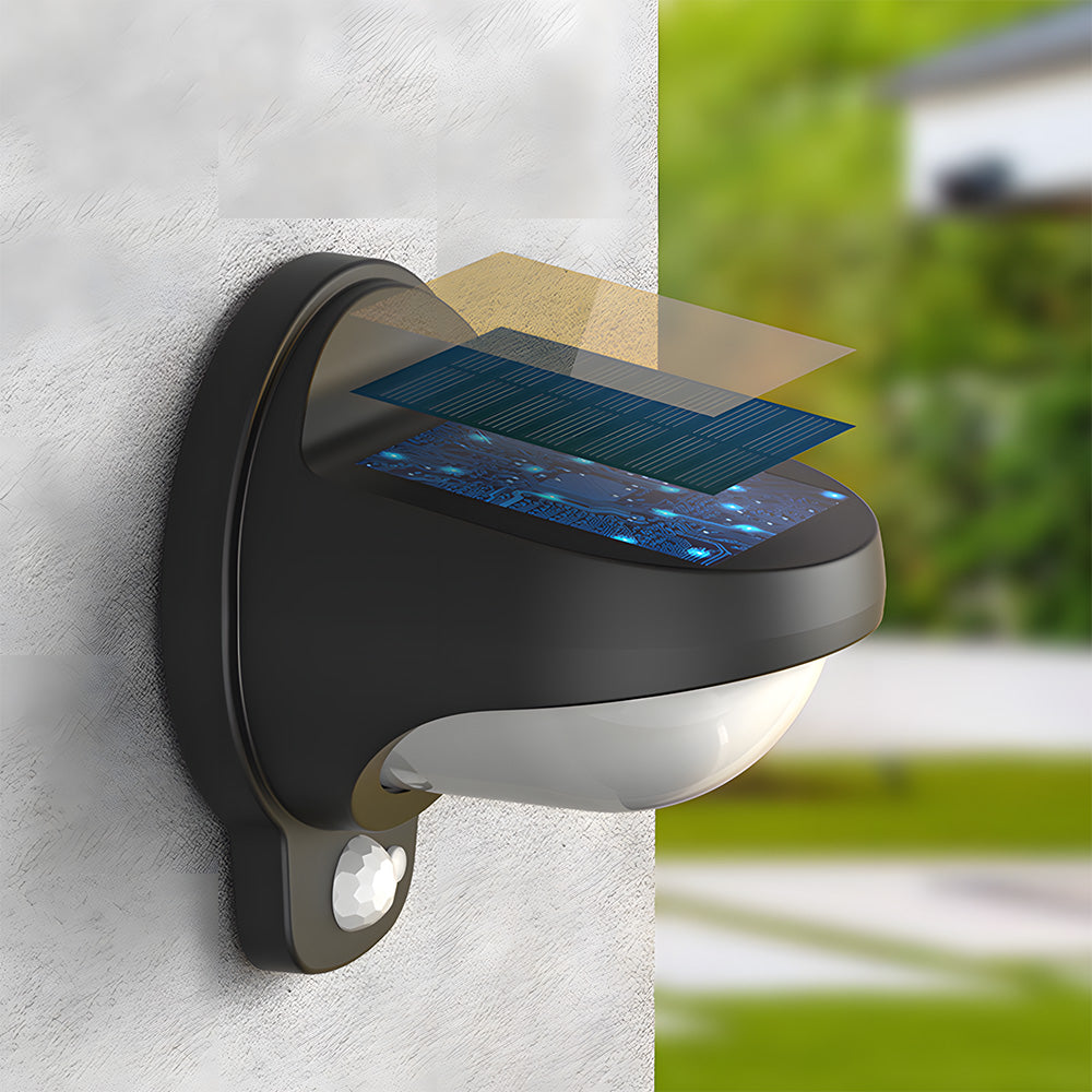 IP65 Waterproof Black Outdoor Solar Wall Lights with Motion Sensor