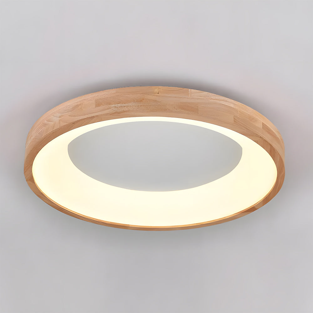 Flush Mount Ceiling Light Round Wooden LED Ceiling Lights