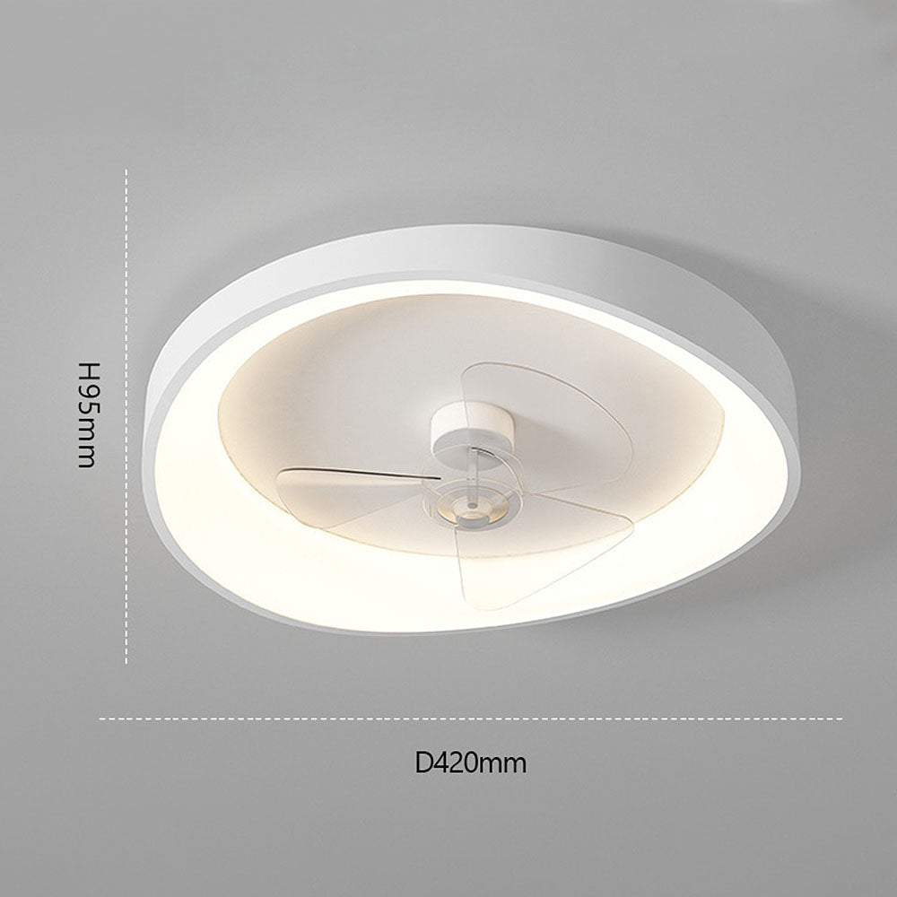 Modern Minimalism Iron White Design Ceiling Fan With Light