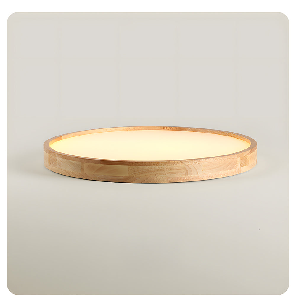 Modern Wood Flush LED Ceiling Lights Round Shape
