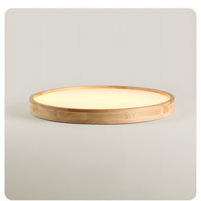 Modern Wood Flush LED Ceiling Lights Round Shape