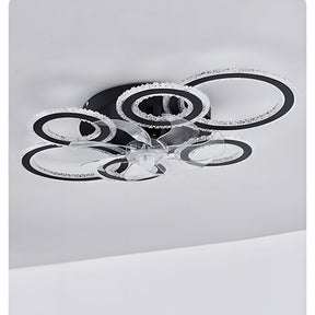 Modern Dimmable DC Motor LED Ceiling Fan with Light for Living Room Bedroom