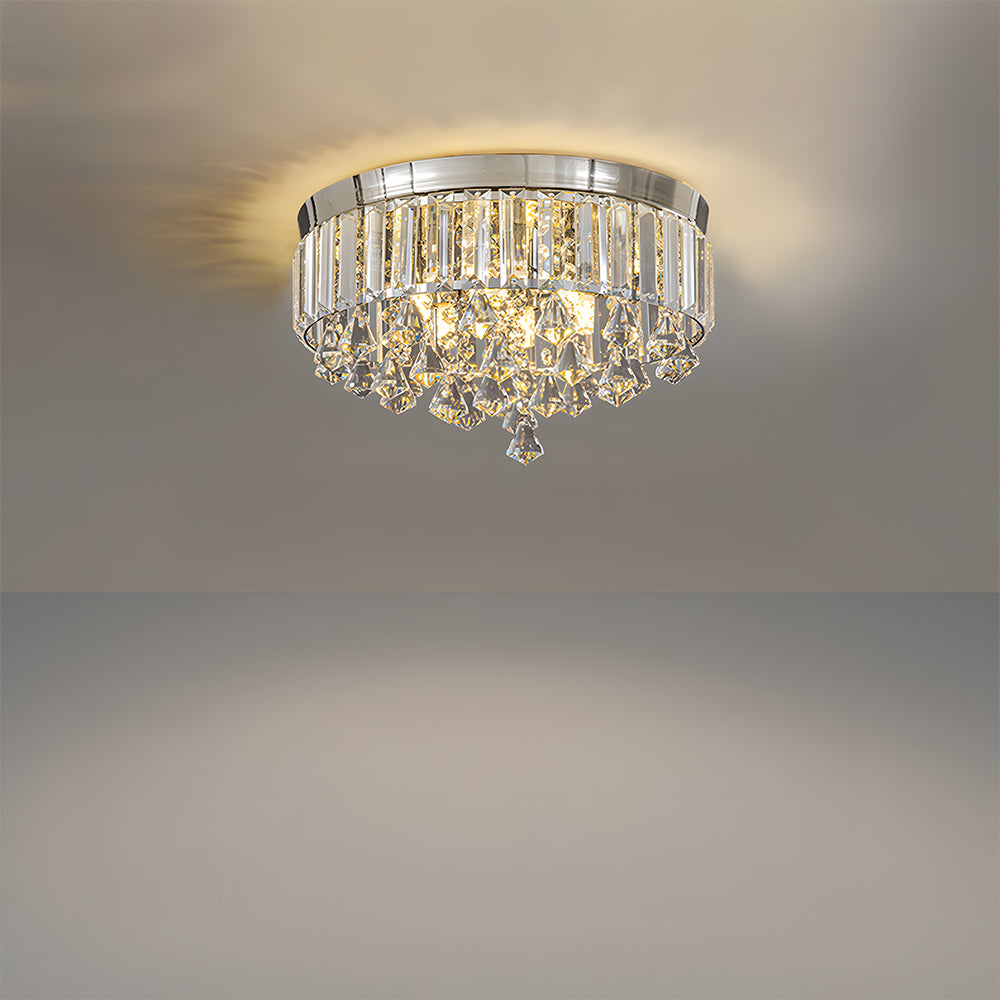 Modern Crystal Ceiling Light Fixture Flush Mount Ceiling Lights for Living Room