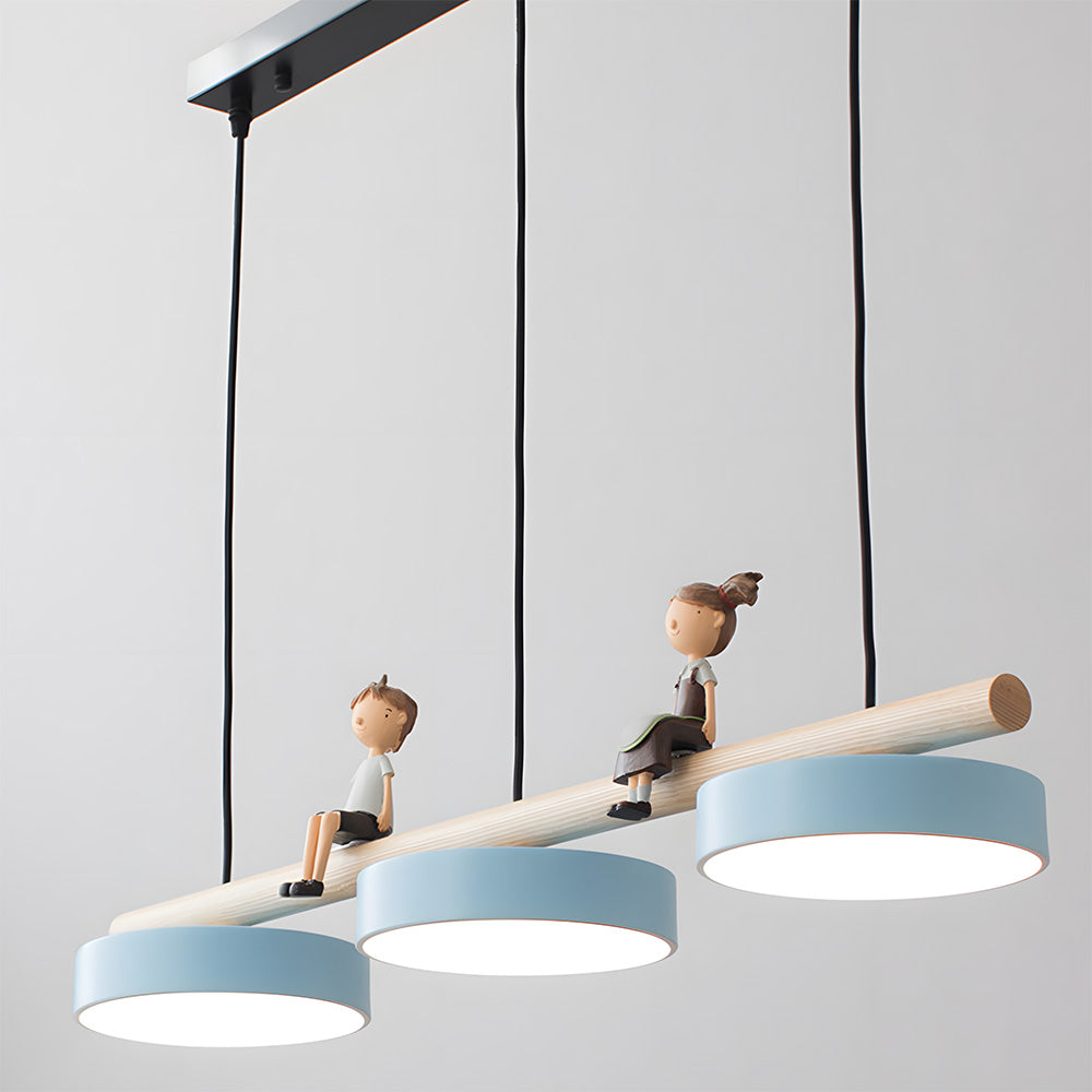 Modern Macaron LED Pendant Light With Cartoon Figures for Dining Area