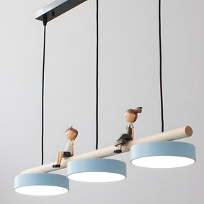 Modern Macaron LED Pendant Light With Cartoon Figures for Dining Area