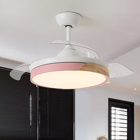 Acrylic Macaron Restaurant Simple Ceiling Fan With Light