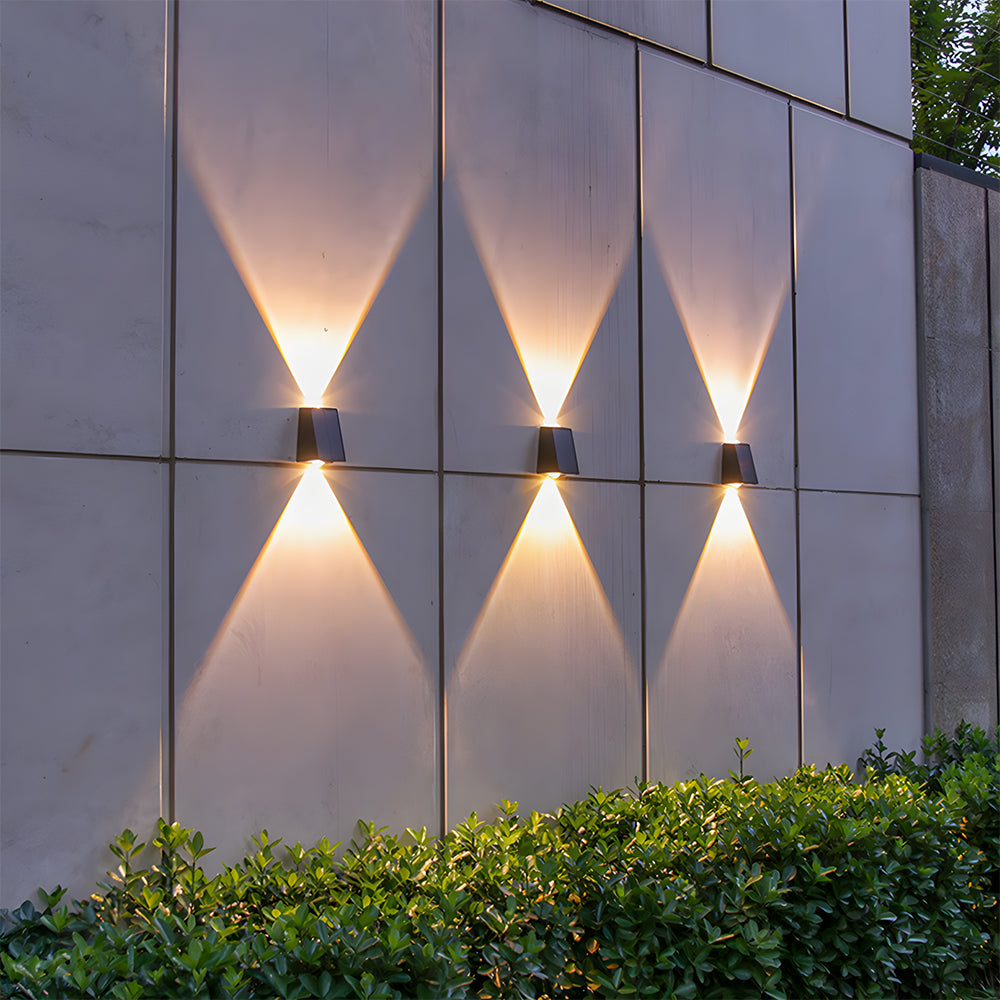 Waterproof Outdoor Solar Wall Lights Up & Down Fence Lighting for Courtyard Garage Front Porch