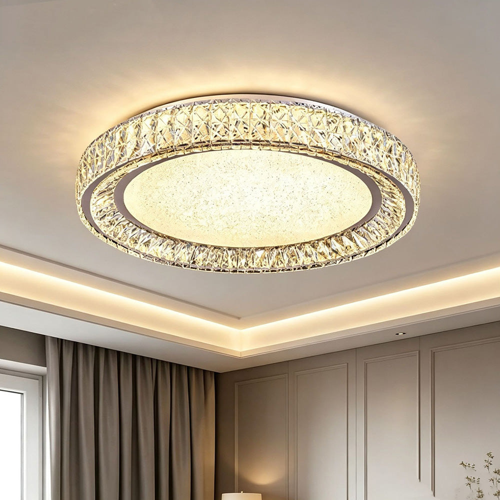Luxury Crystal LED Ceiling Light Modern Round Chandelier for Living Room