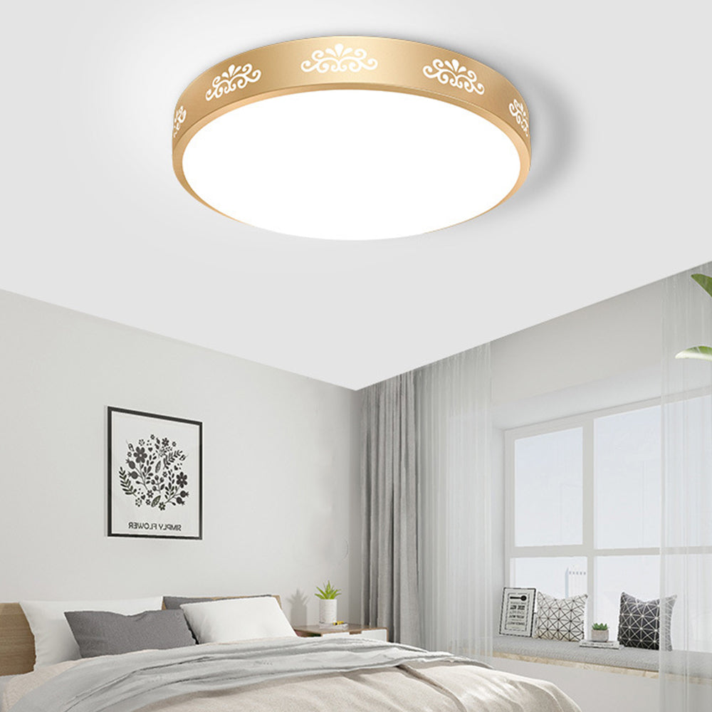 Gold Minimalist Aluminum Round LED Ceiling Lights For Living Room