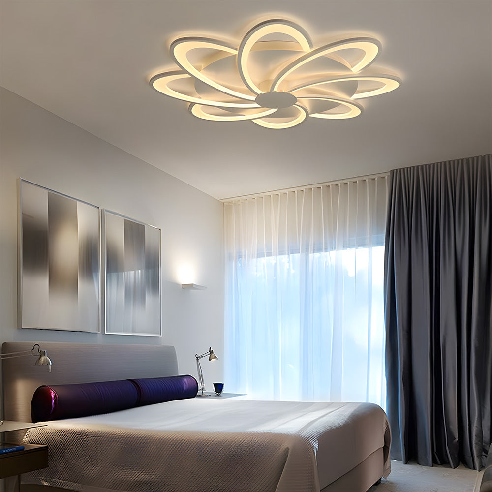 Modern Design Flower Shape White Bedroom Ceiling Light