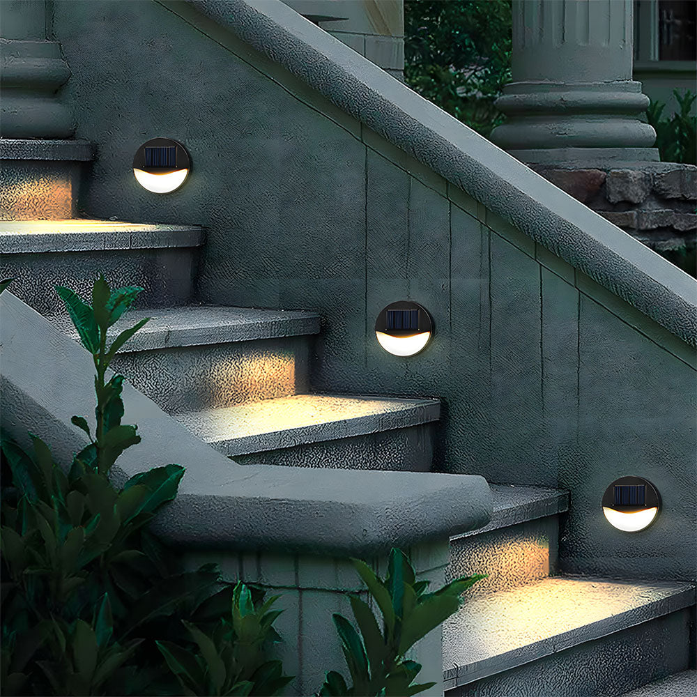 IP65 Waterproof LED Solar Outdoor Wall Lights for Step Fence Wall, Dusk-to-Dawn