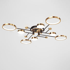 Circles Creative LED Gold Living Room Ceiling Light