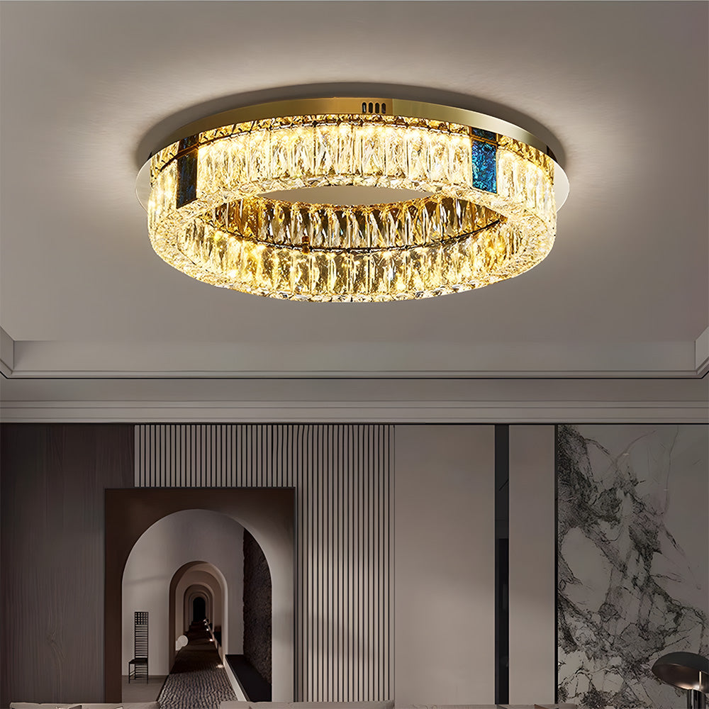 Modern Luxury K9 Crystal LED Flush Mount Ceiling Light